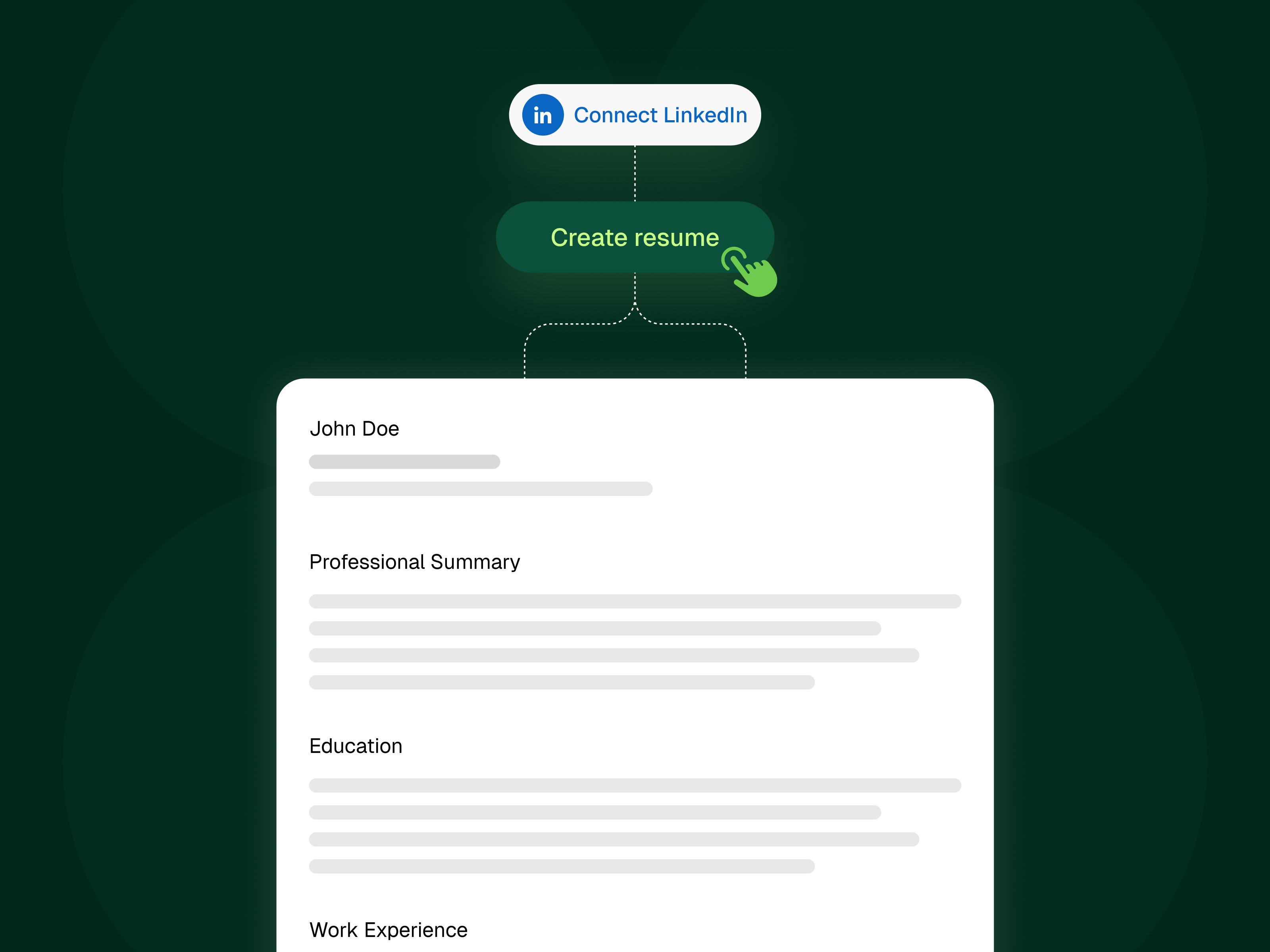 LinkedIn profile import screen showing automatic data extraction