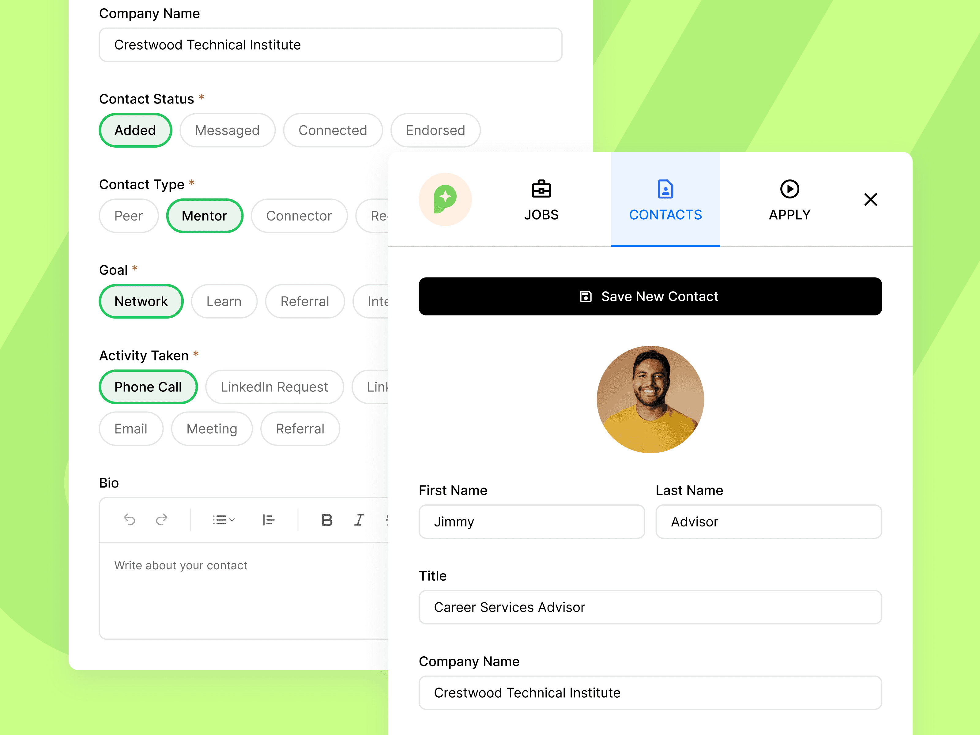 AI Job Application Tracker results view